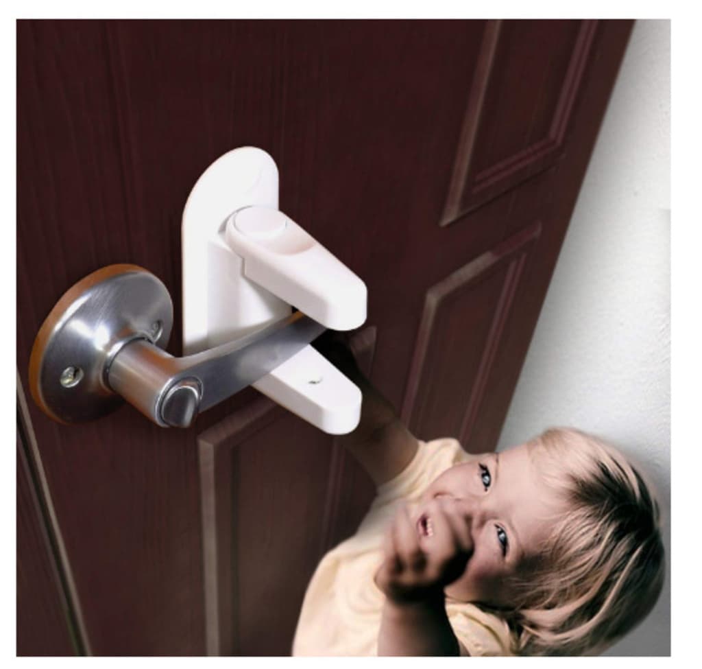 Dørstopper for Barn - Låser Håndtak / Dør - Sikkerhet - 2-Pack