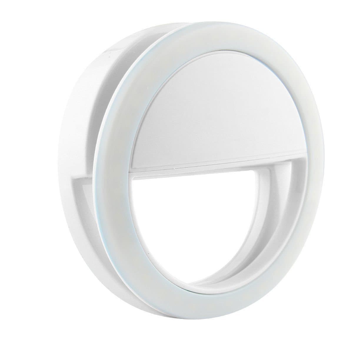 Universal Selfie-lampe / Ring med ulike lysnivåer - Hvit