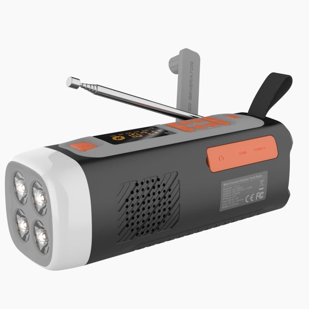 4500mAh nødradio AM/FM/SW håndkrankradio trådløs høyttaler