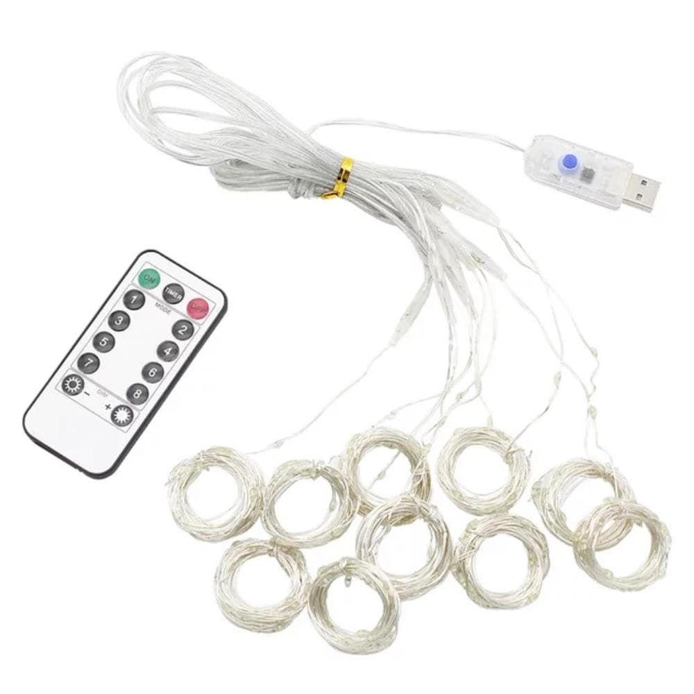 USB-drevet LED-gardin - Varmt Lys