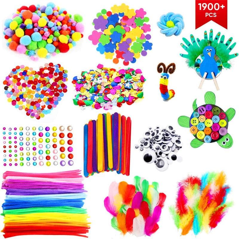 Mega Craft kit - Rørrenser, bevegelige øyne, kuler