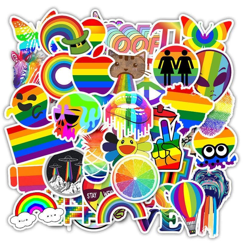 50 klistremerker klistremerker - Pride-motiv - Regnbue - Dekaler