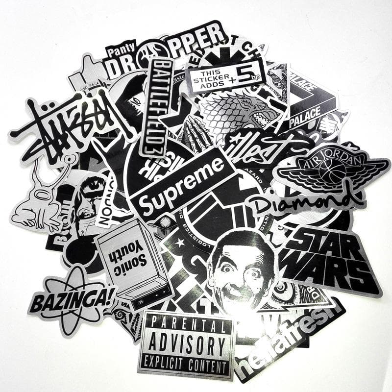 50 stk Metal Stickers Vanntett Laptop Skate fashion Graffiti