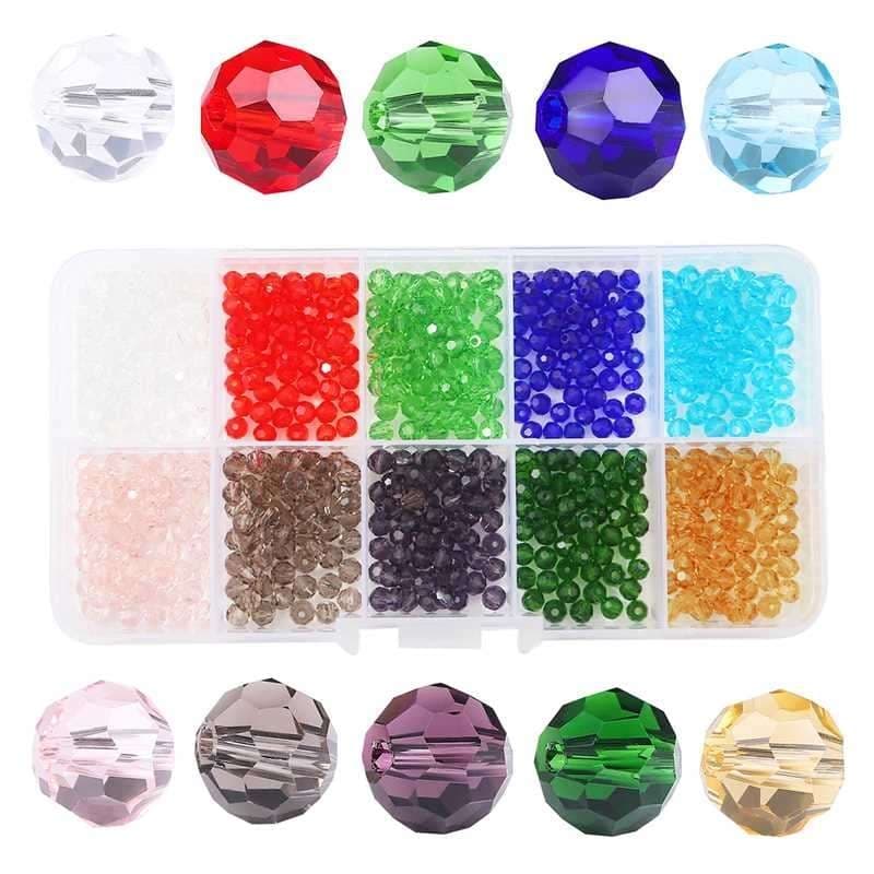 Fasetterte glassperler - 4mm - 600 stk - DIY