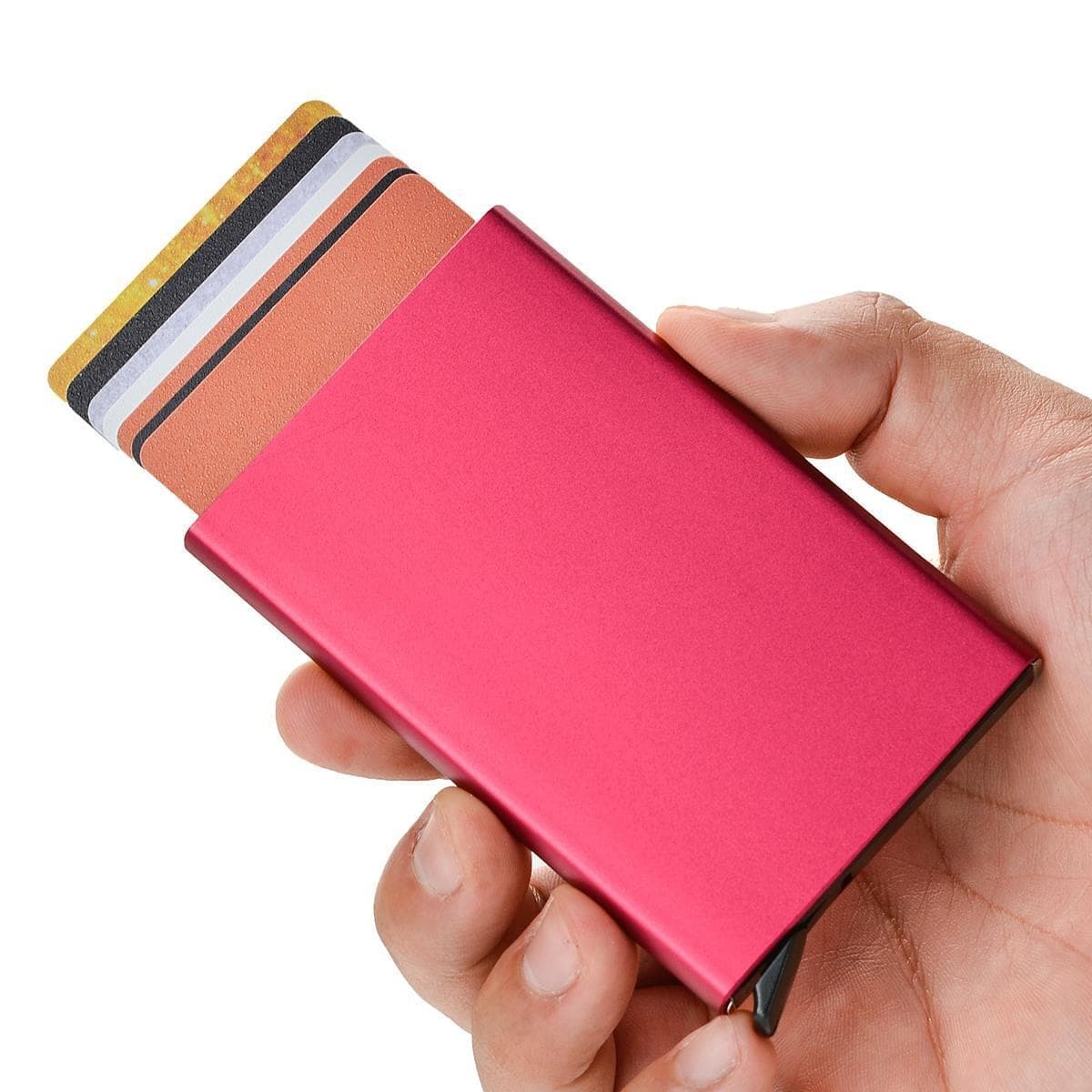 Kortholder med RFID-beskyttelse . Pop-up . Rosa