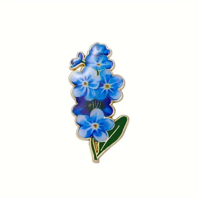 Brosje - Nål - Blomst - Blå - Jakaranda
