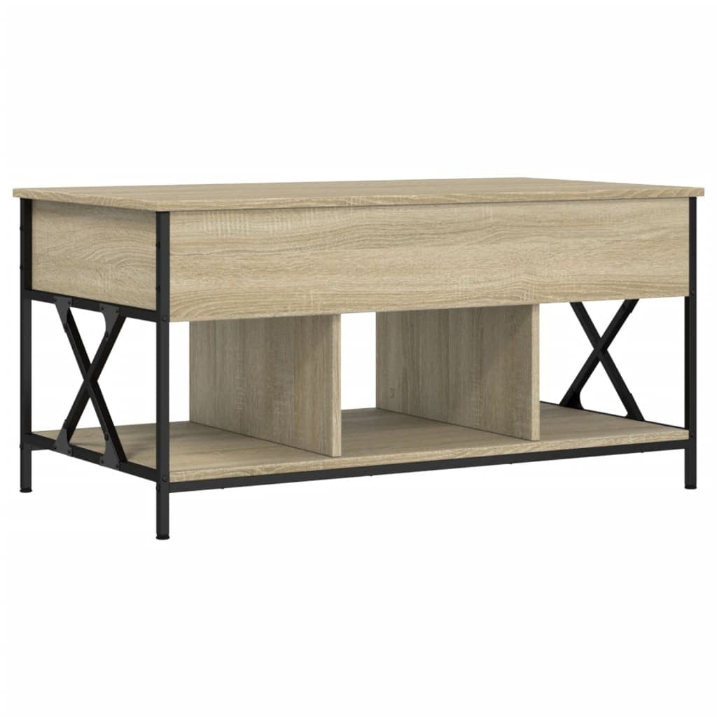 vidaXL Salongbord sonoma eik 100x55x50 cm konstruert tre og metall