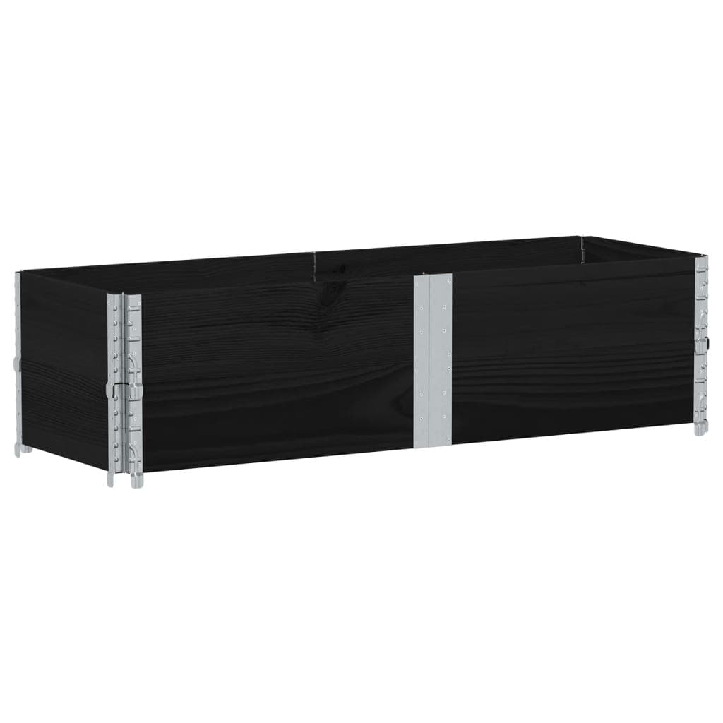 vidaXL Pallekarmer 2 stk svart 150x50 cm heltre furu