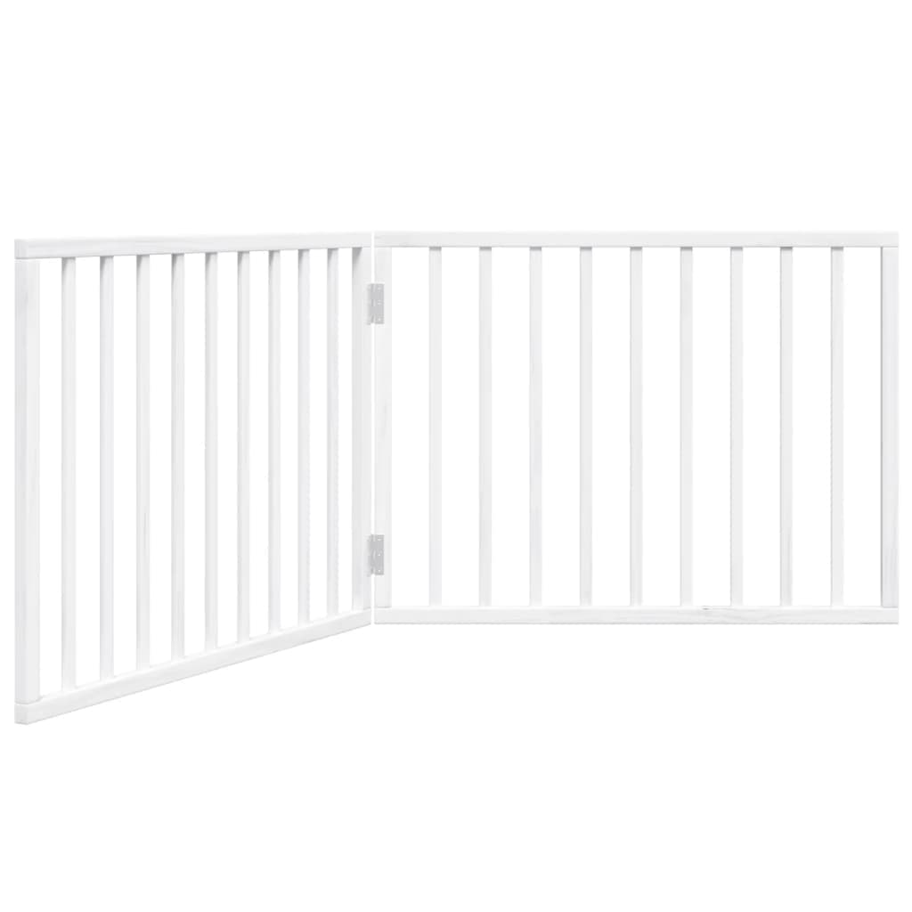 vidaXL Hundegrind sammenleggbar 2 paneler hvit 160 cm poppeltre