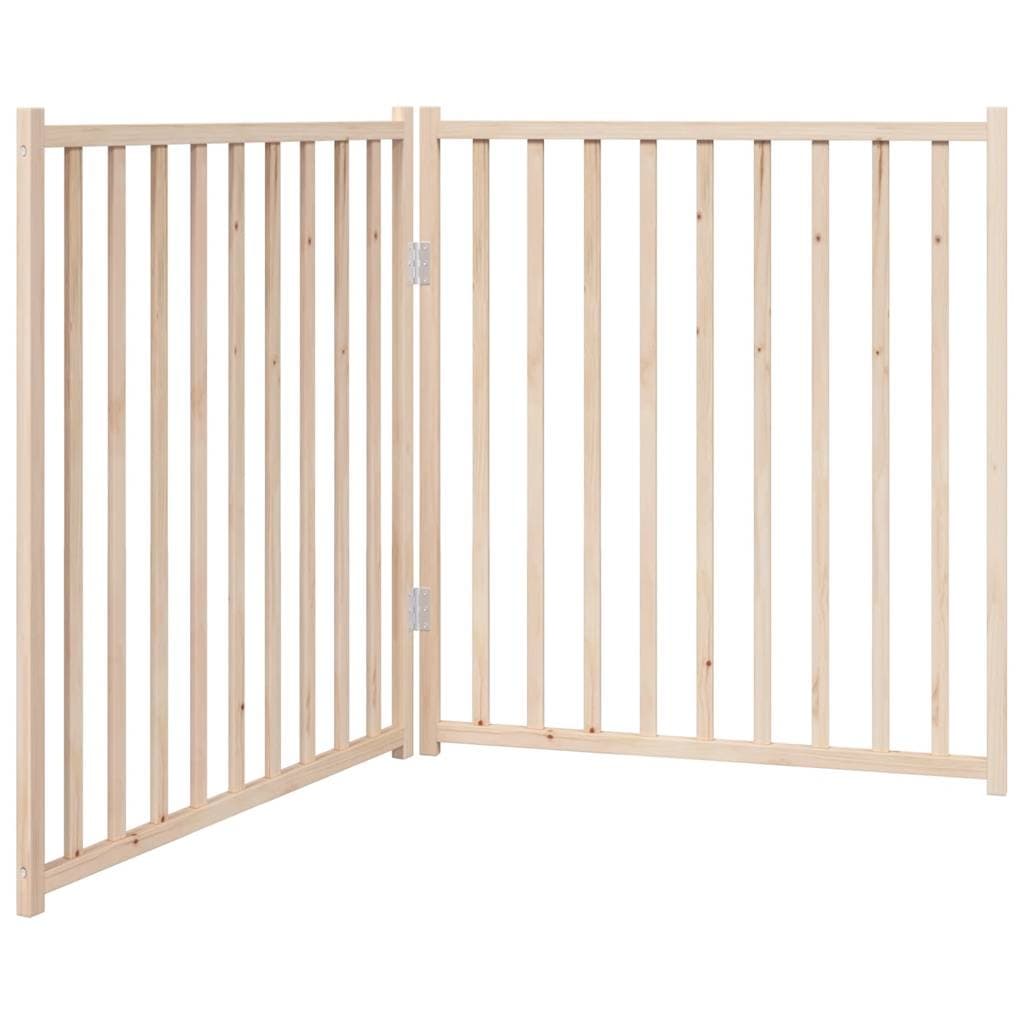 vidaXL Hundeport sammenleggbar 3 paneler 150 cm heltre gran