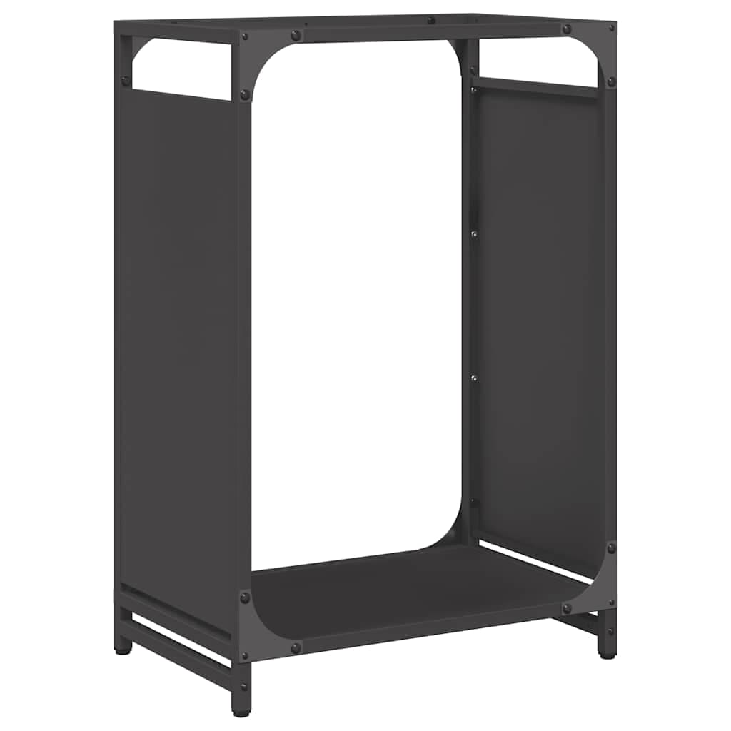 vidaXL Vedstativ svart 44x28x65 cm kaldvalset stål