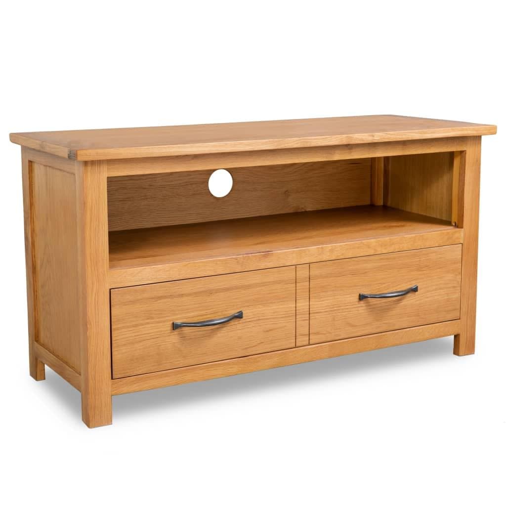 vidaXL TV-benk 90x35x48 cm heltre eik