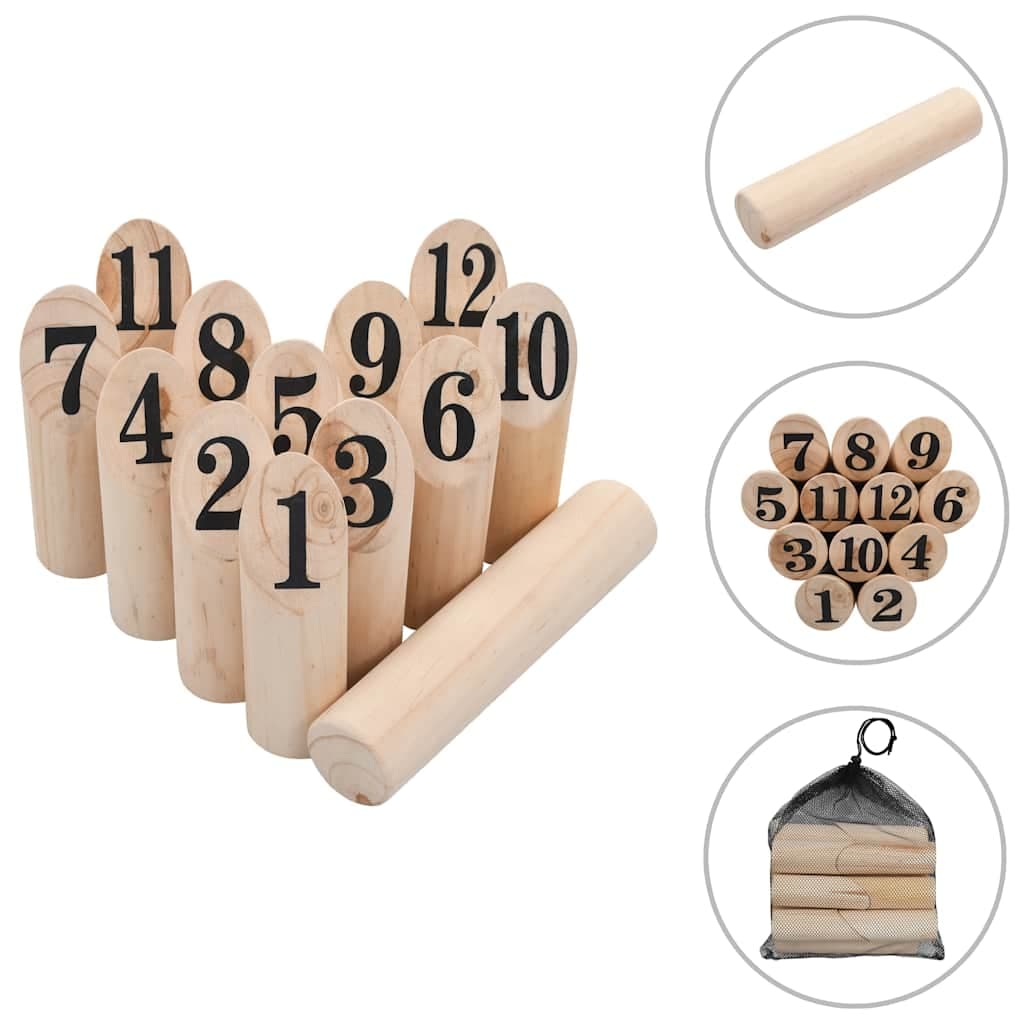 vidaXL Nummerkubb spillesett tre