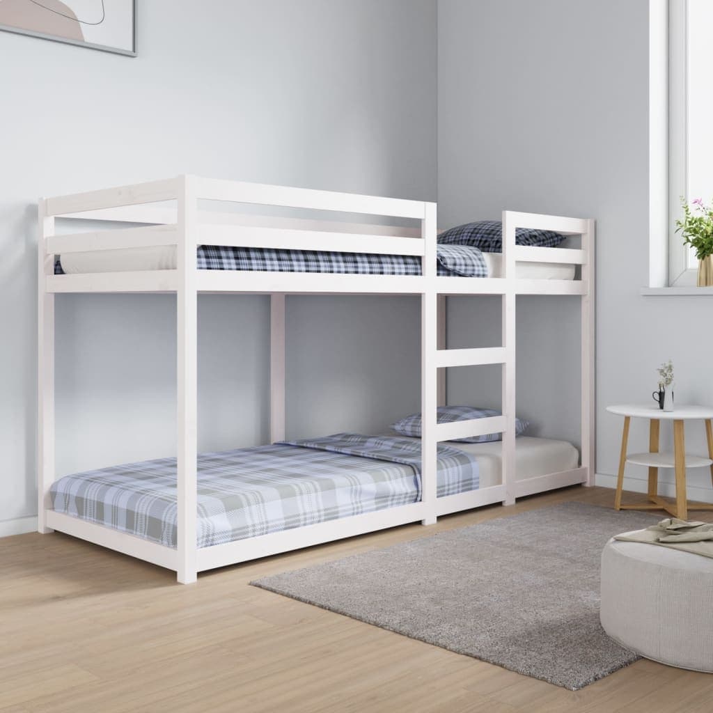 vidaXL Køyeseng hvit 80x200 cm heltre furu