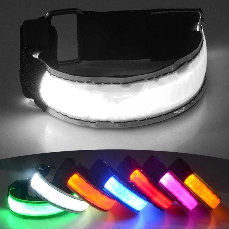 Oppladbar Refleks - LED Armbånd / Refleksbånd som Lyser - 2-Pack Blå