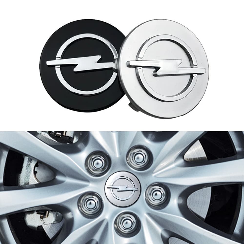 Opel Senterkopper / Hjulnav Bil Emblem - 4-pak - 64mm - Silver