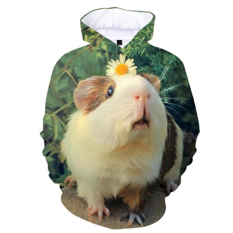Dyr Marsvin 3D-trykk Hettegenser Dame y2k Casual Mote Hettegenser Genser Oversized Unisex Klær cm