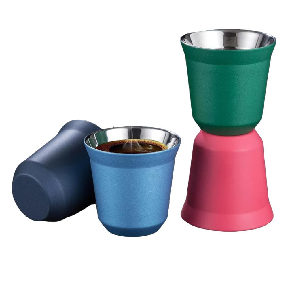 80 ml dobbelvegget espressokopp i rustfritt stål, Nespresso Pixie isolasjonskaffekoppform, søt kapseltermokopp, kaffekrus