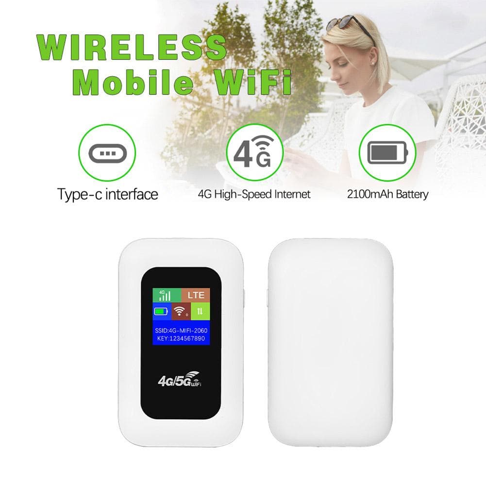 4G LTE Mobil WiFi-ruter med SIM-kortspor 150 Mbps 4G LTE Mobilt WiFi Hotspot 2500mAh Bærbar Trådløs Ruter for Hjemmekontor