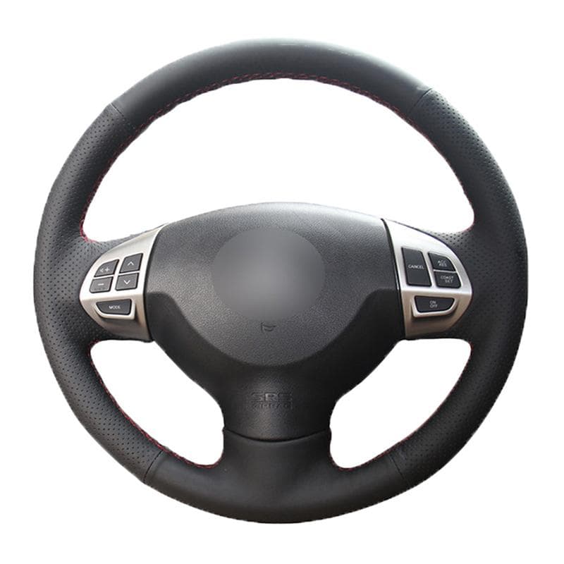 Svart bilrattdeksel i imitert skinn for Mitsubishi Lancer X 10 Outlander ASX Colt 2006-2015 Citroen C-Crosser 2007-2012 Svart