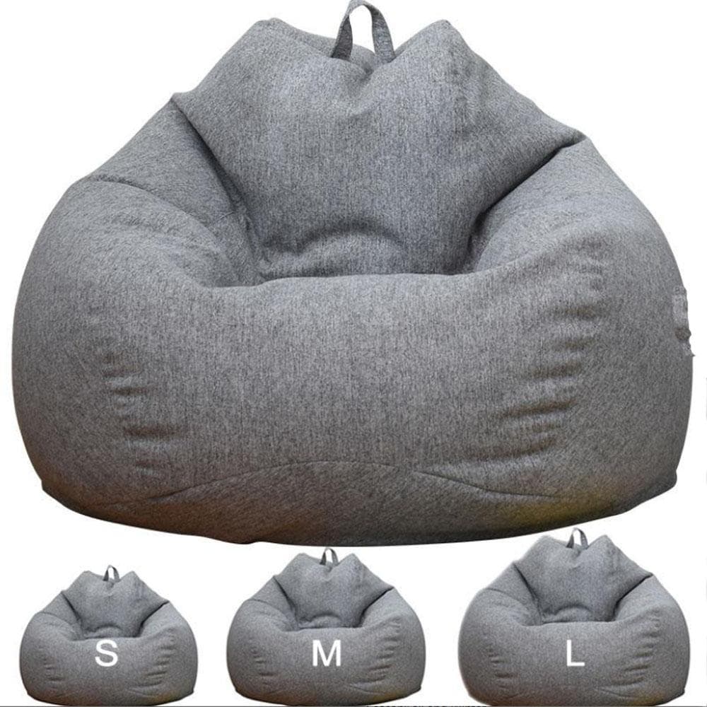 Store små latsofaer Dekkstoler uten fyllstoff Lin Klut Solseng Sete Bean Bag Puff Puff Sofa Tatami Stue Beanbags Lilla