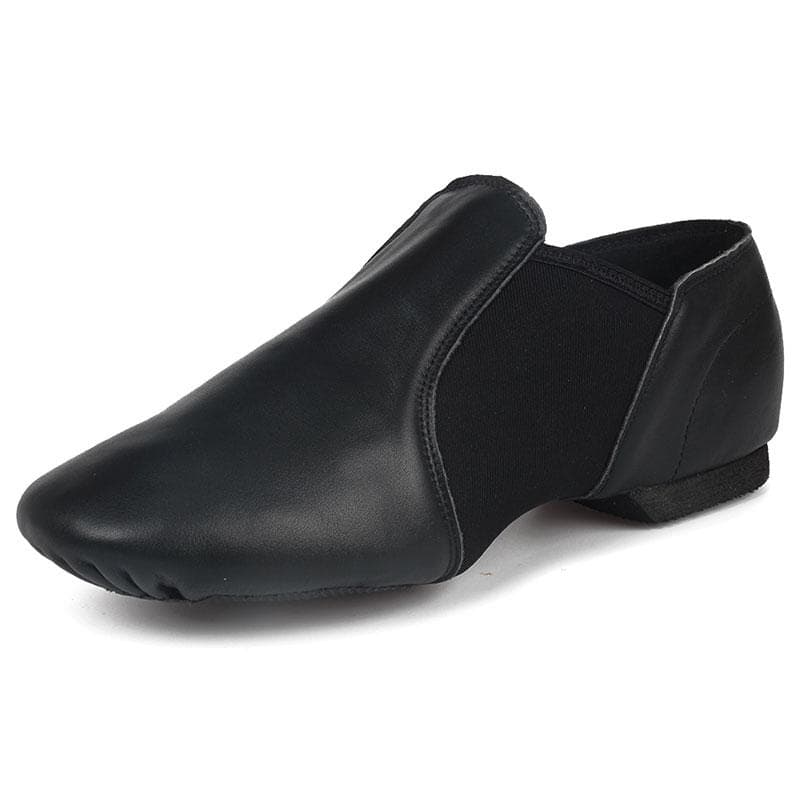 Damesko Jazz Slip-on Sneakers Ekte Skinn Dansesko for Menn Jenter Myke Sportsstøvler Voksen Svarte Jazzdansesko cm Svart