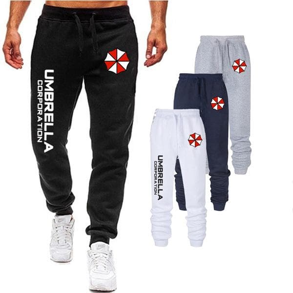 Herremote Resident Evil Print Bukser Paraply Vår Høst Fleece Joggebukser Unisex langbukser Uformelle sportsbukser cm Grå