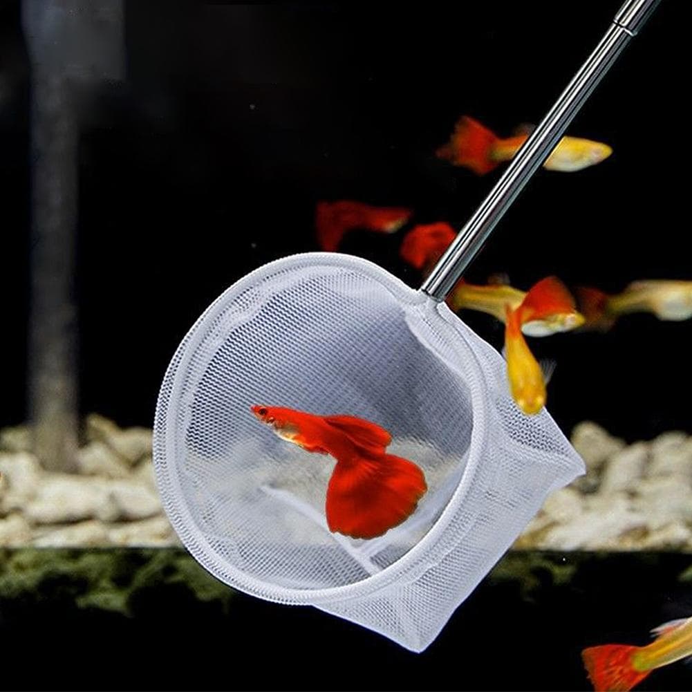 3D Akvarium Fiskenett Utvidbart Håndtak Mykt Nett Trygt for Š Fange Fisk Reker Akvarietilbehør