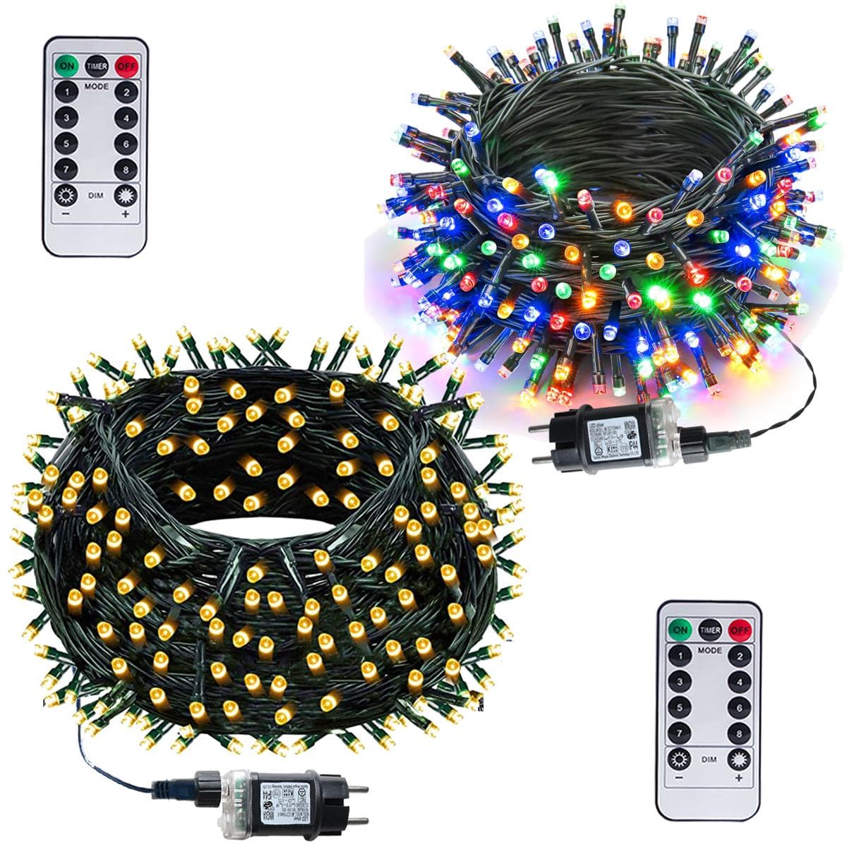 10m-100m lysstreng LED-fjernkontroll Fairy Lights Julekrans For Utendørs Hagefest Nyttår Terrasse Gate Tredekorasjon varm hvit farge
