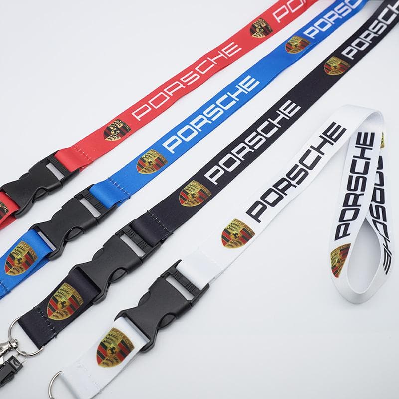 Nøkkelbånd Nøkkelring Bilmerke Arbeidskort Hengende Halsbånd Nøkkelring For Porsche 918 911 718 Taycan Panamera Cayenne Boxster Cayman Rød