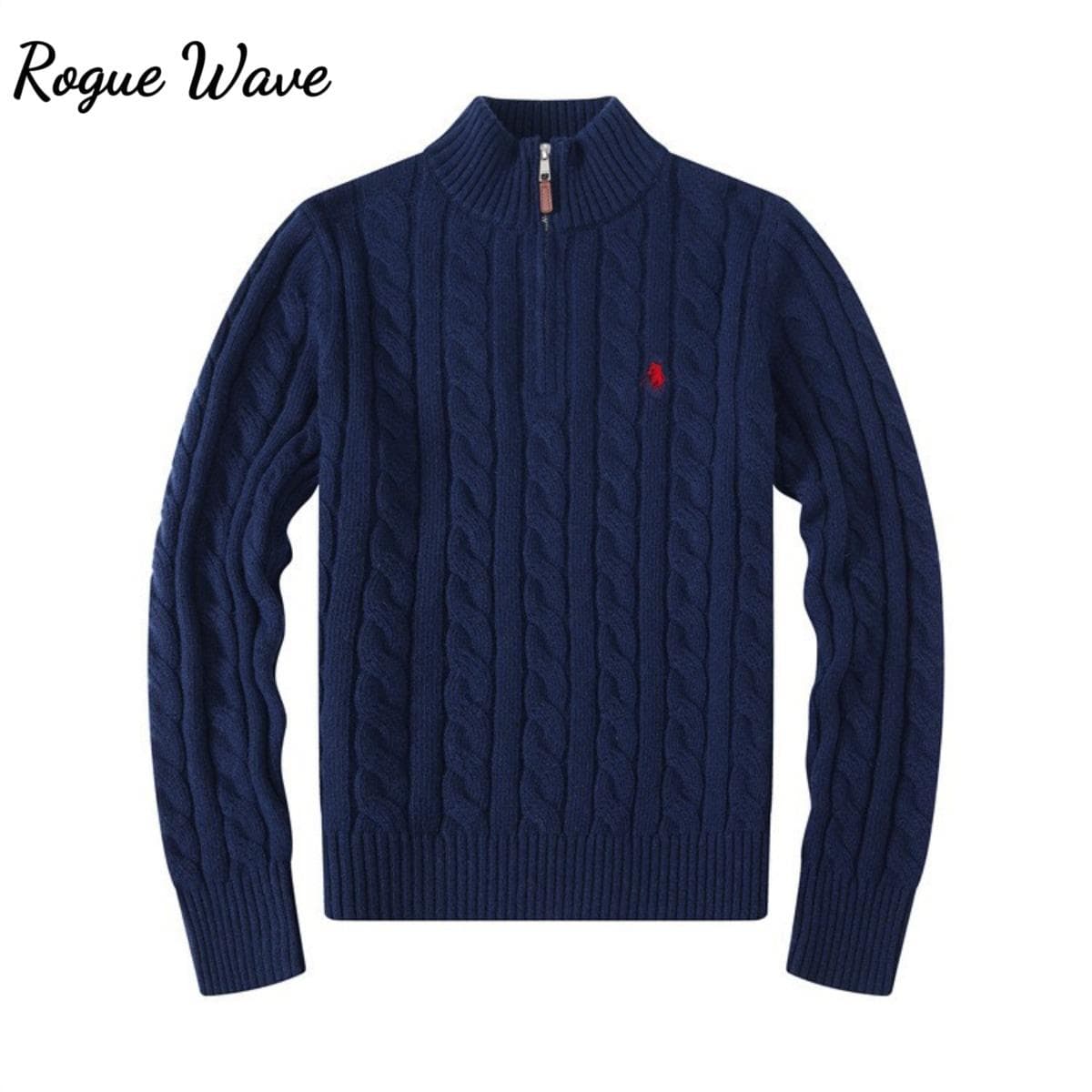 RogueWave Classic Høy Glidelås Strikket Genser Ungdomstrend Langermet for Høst Daglig Bruk cm