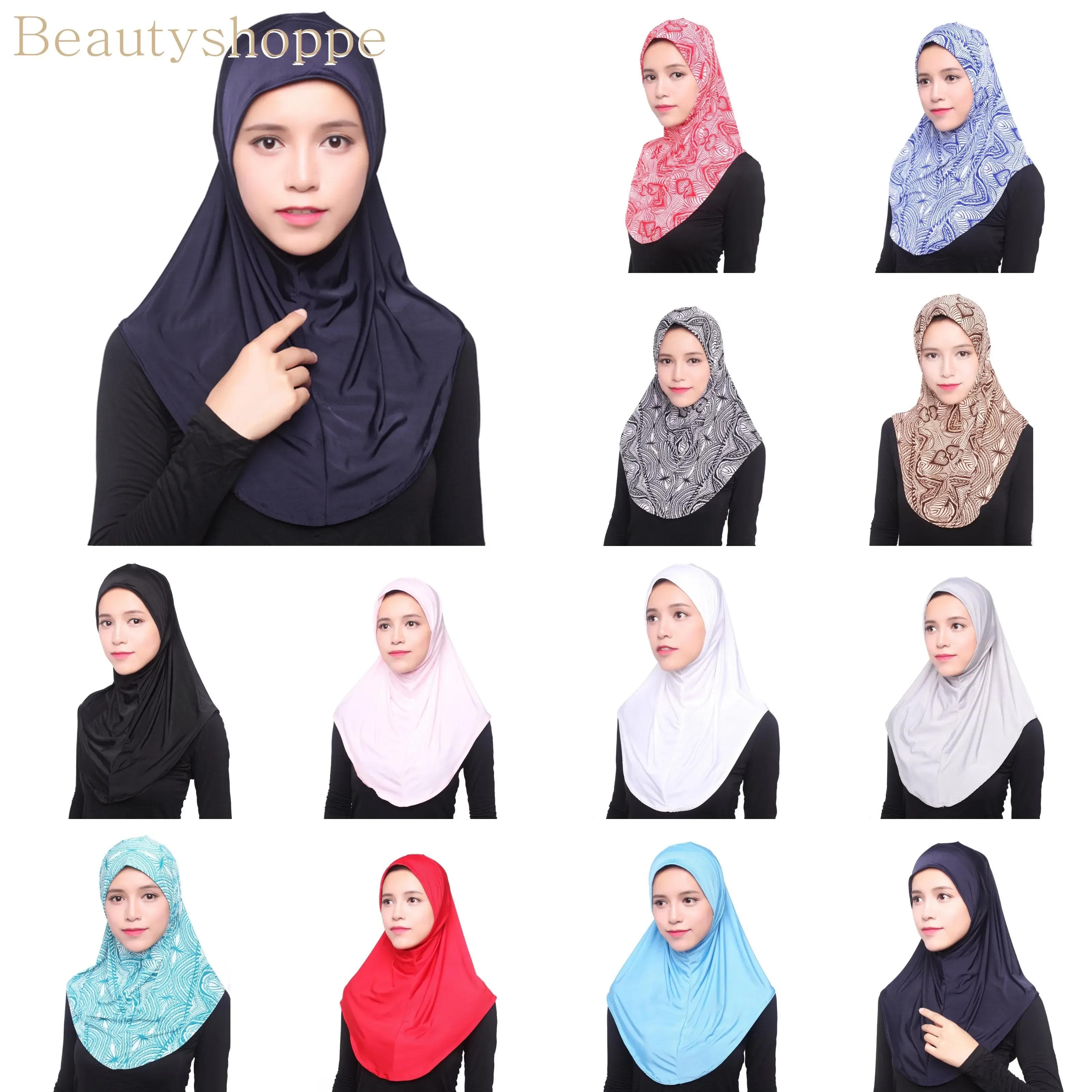 Skjønnhet Muslimsk Hijab Islamsk Jersey Turban Kvinner Svart Ninja Undertørkle Luer Øyeblikkelig Håndkle Full Dekning Innerdekker Luer marineblå