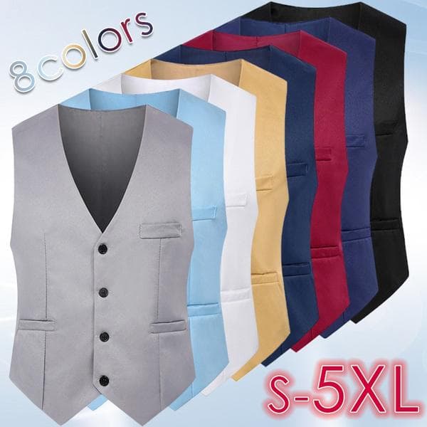 Klassisk formell dress for menn Business Slim Fit formell kjole vest dress brudekjole vest cm Hvit