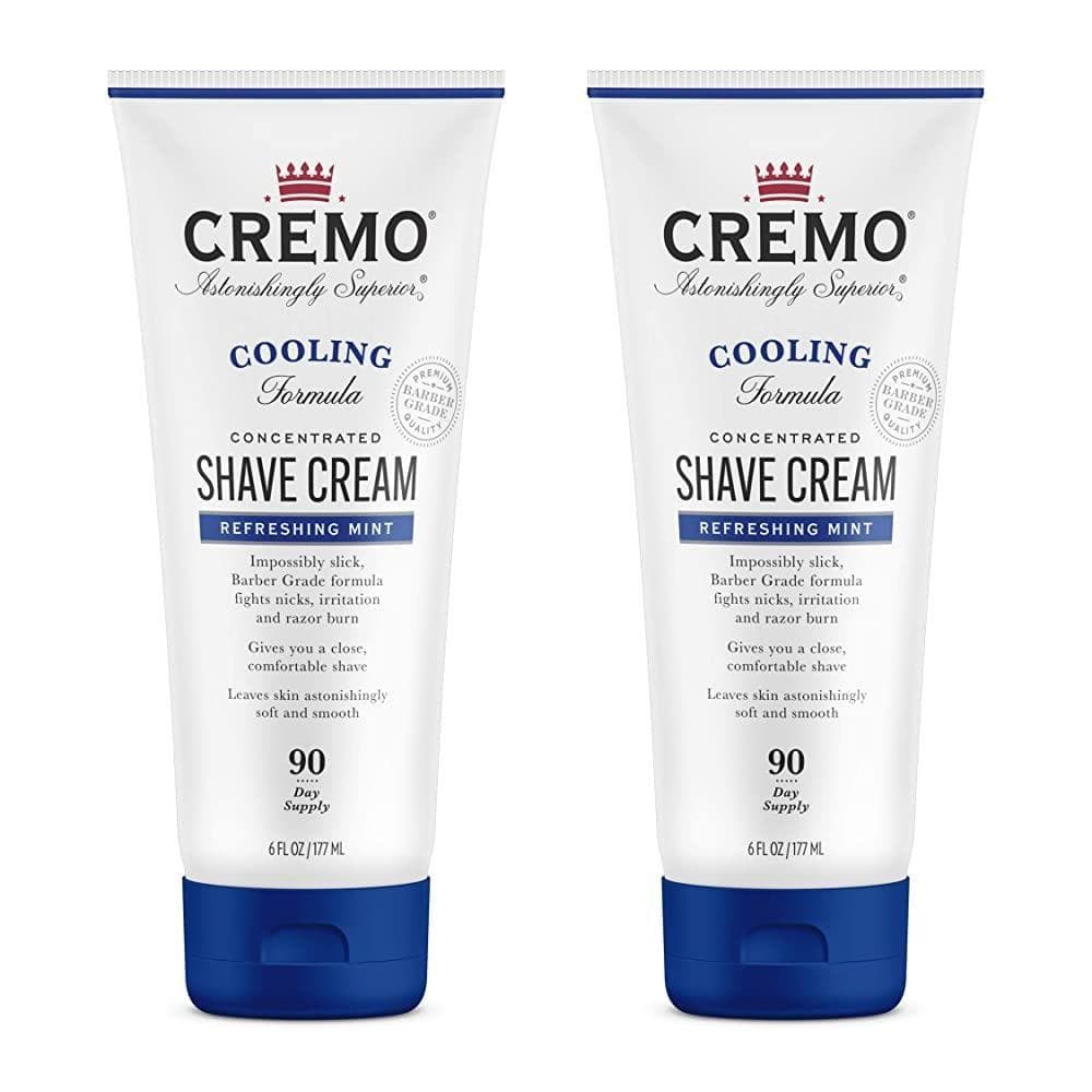 Cremo Barber Grade Cooling Shaving Cream, 2 x 6 oz, Original