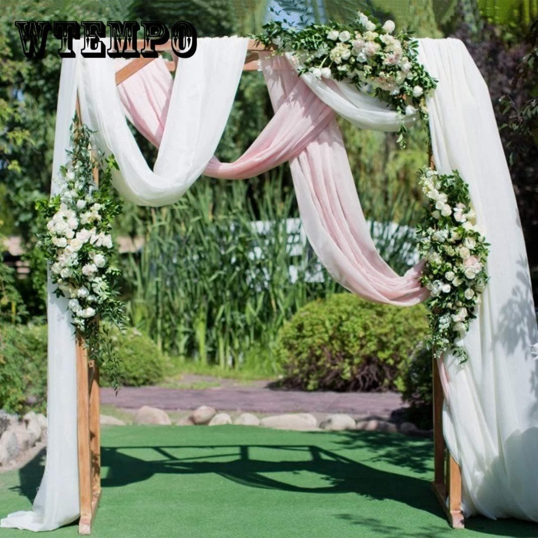 300/600 Cm Chiffon Draperi Tyll Gardin Utendørs Bryllup Bue Bakteppe Dekor Halloween Fest Event Dekor Slør Fotografi Rekvisitter 600cm lyseblå