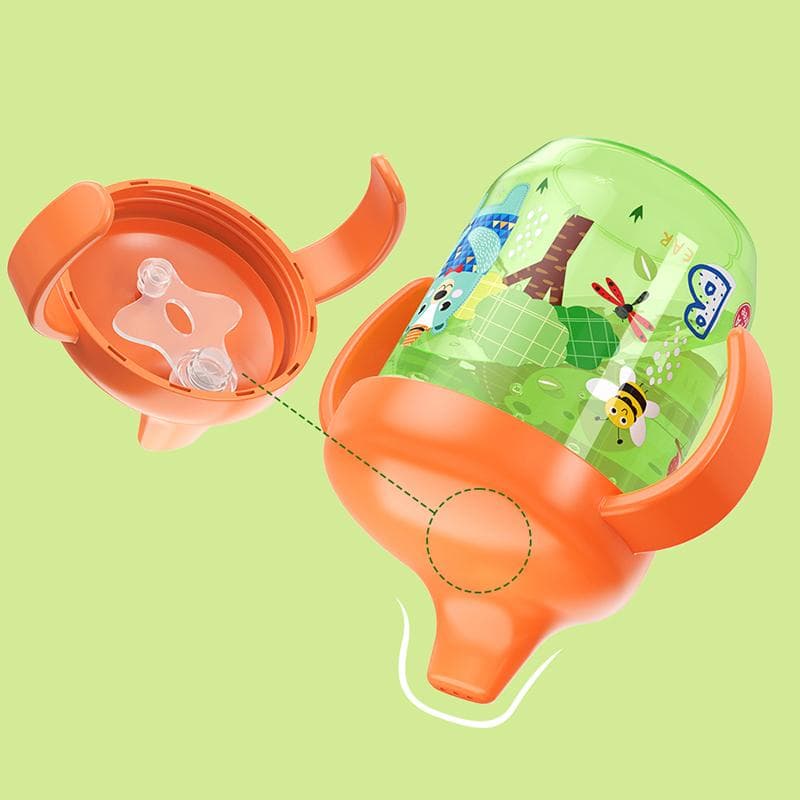 Baby Learning Drikkekopp Med Håndtak Flip Lekksikker vannflaske Andebbkopp Grønn