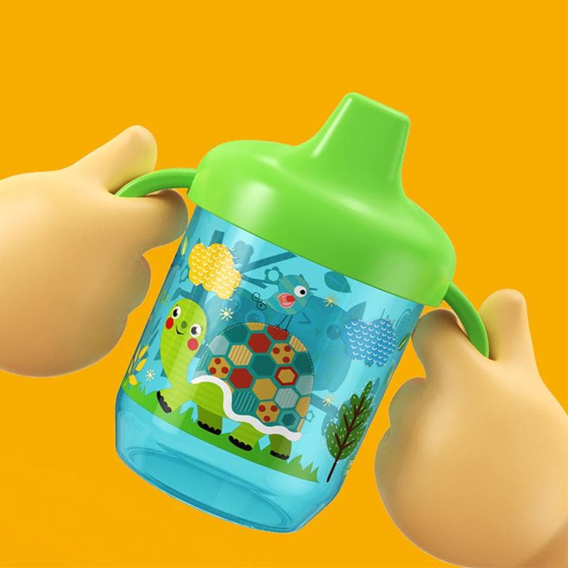 Baby Learning Drikkekopp Med Håndtak Flip Lekksikker vannflaske Andebbkopp Blå