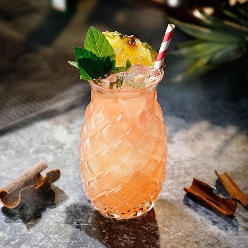 480 ml Ananasformede Cocktailglass Kreativ Drikkekopp Gjennomsiktig Vannglass Rødvinsglass Kopp For Hjemmebar Fest