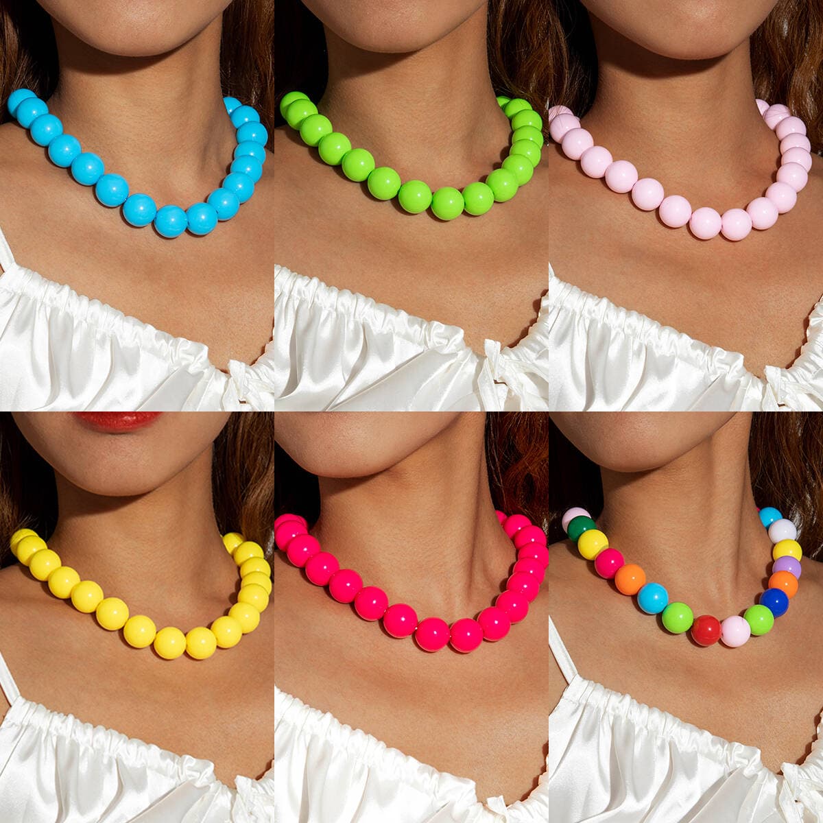 Sommer Bohemsk Dopamin Fargerik Overdreven Perlekjede for Kvinner Smykker Personlighet Strandferie Choker-kjede