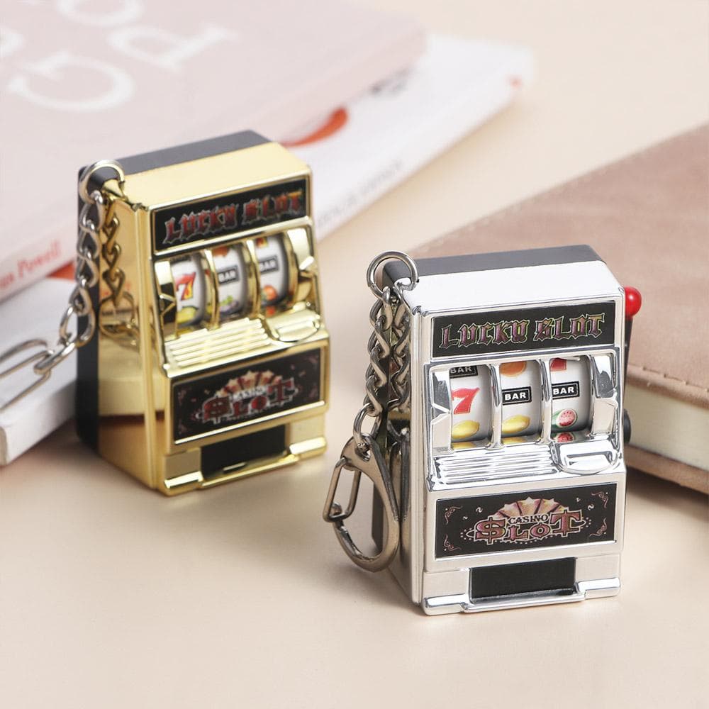 Mini Gambling Spilleautomat Nøkkelringer Lomme Frukt Lucky Jackpot Gadget Antistress Leker Morsomme Spill Nøkkelring