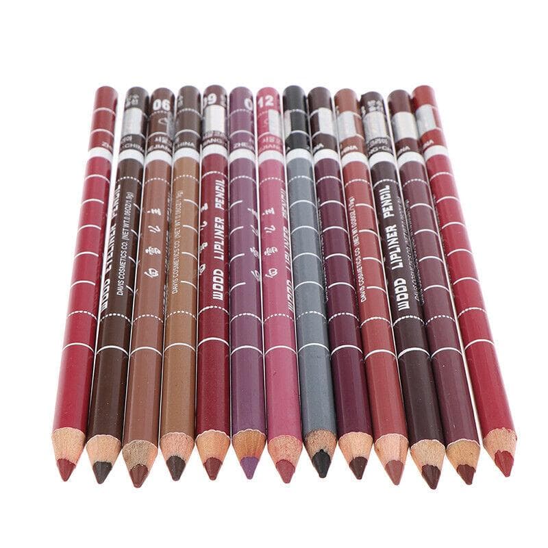2 stk Profesjonell Wood Lip liner Vanntett Lady Long Lasting Lip Liner Penci*eh