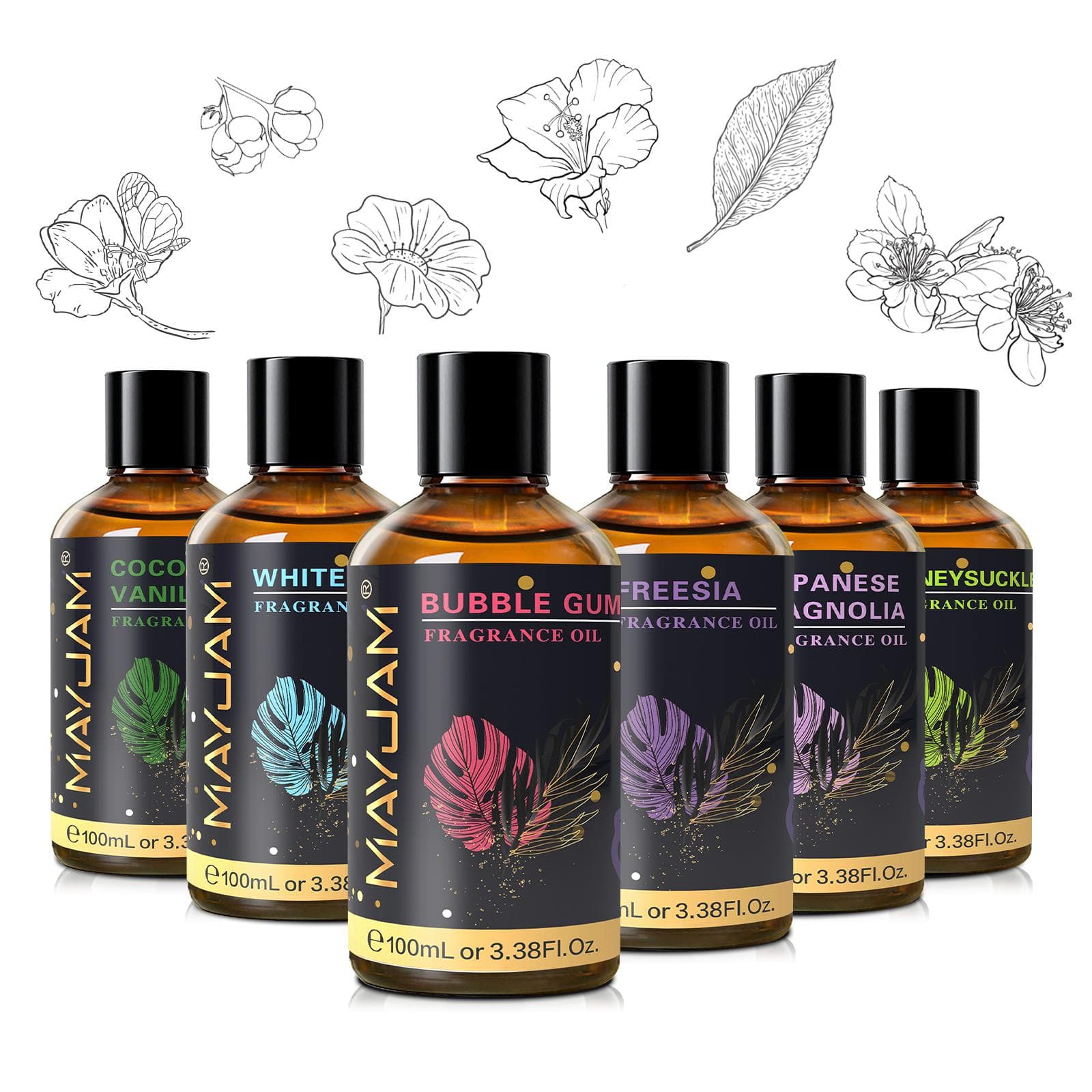 MAYJAM 100ML/3.38FL.OZ Duftoljer, kirsebærmango kokosnøtt og vanilje essensielle oljer for aromaterapidiffusere Spa yogasåpe stearinlys