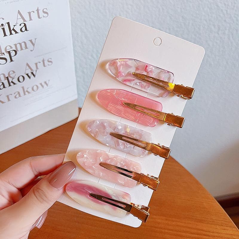 2/3/4 stk Enkel Sakura Rosa Sømløs Hårklemme Kvinner Acetatark No Bend Bangs Klips Andnebbklips Hårnåler Hårstylingverktøy cm