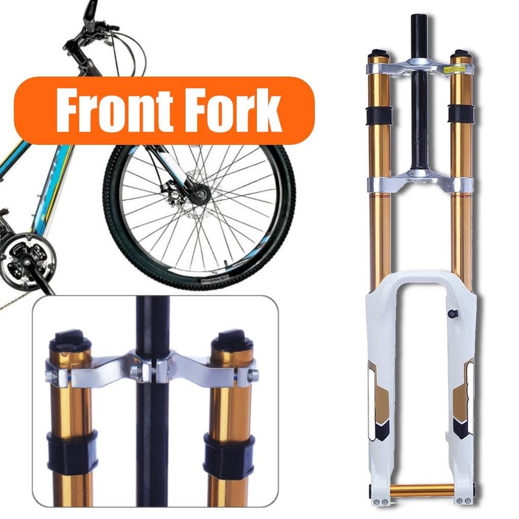 26 1-1/8 DH Utfor Frontgaffel Svart/Hvit MTB Sykkel Fjellsykkel Sykling Gaffel Hvit