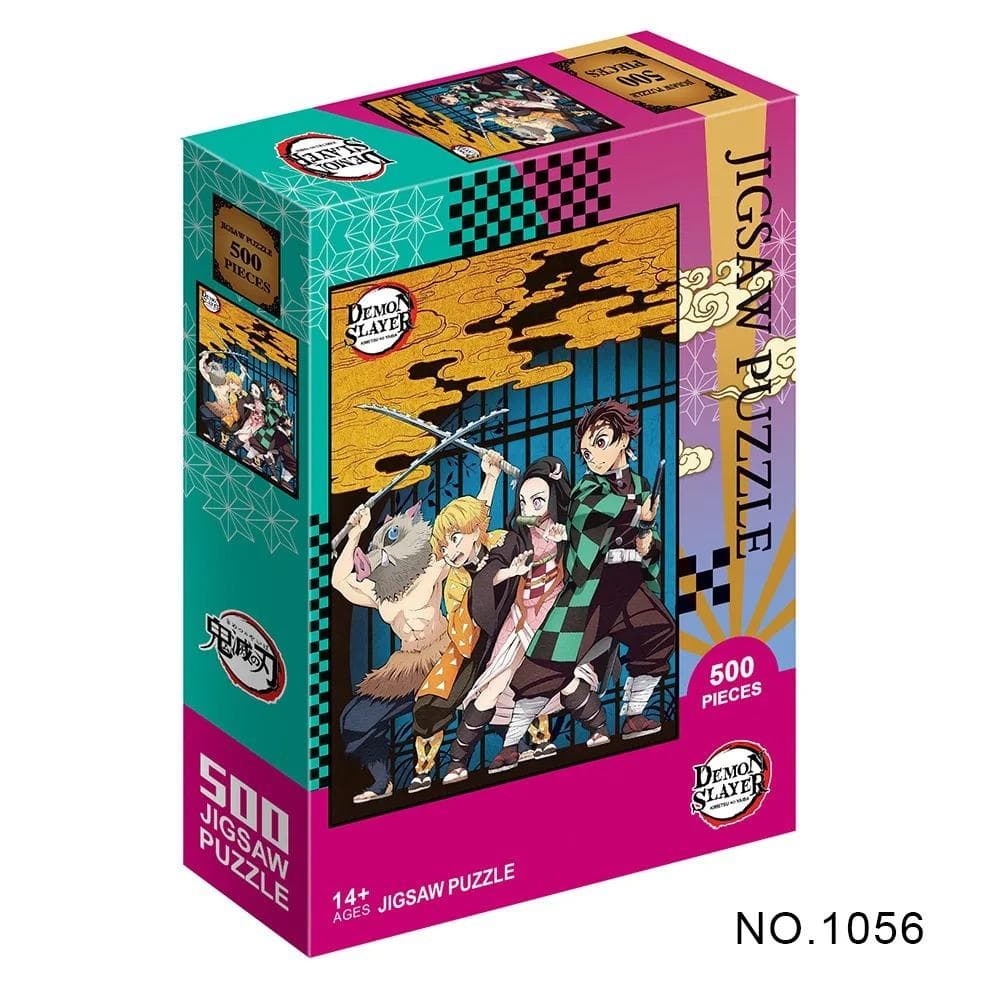 500/1000 brikker puslespill for voksne Demon Slayer japansk anime-serie Kimetsu tegneserie barn pedagogisk opplyse leker gaver