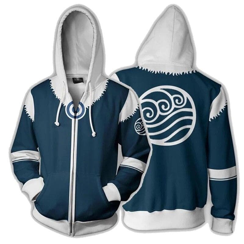 Anime Avatar The Last Airbender 3D Print Hettegensere Herre Kvinner Mote Gensere Glidelås Hettegenser Cosplay Streetwear Barn Jakke Kåpe cm