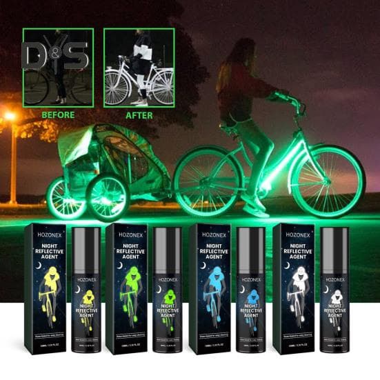 100 ML Nattreflekterende spraymiddel Høy synlighet Utendørs Løping Sykkel Sykkel Klær Advarsel Glød i mørket Nattbelysning Fluorescerende maling