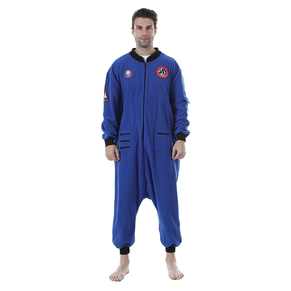 NASA Astronautkostyme for menn Vinter Varm Løs Polar Fleece Spaceman Pyjamas cm Blå
