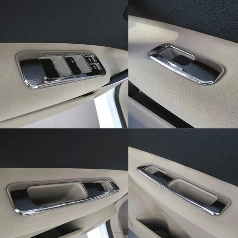 For Nissan Qashqai J10 2007-2014 Tilbehør 4 stk/sett ABS sidedør Vindusløftkontroll Knapppanel dekorasjon Deksel Etui Klistremerke