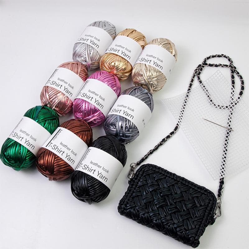100g/rulle skinnende garn Ball strikking Hekling Metallisk klut Stoff Garn DIY Bag Sko kaffe